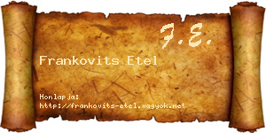 Frankovits Etel névjegykártya